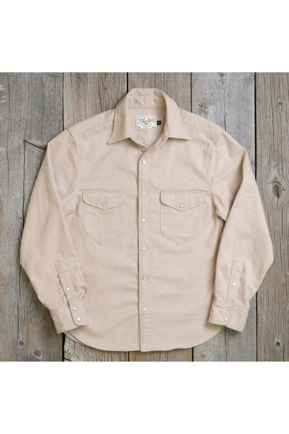 Bodie Acorn Pocket Western Shirt - Cream Twill - DUNE + SALT