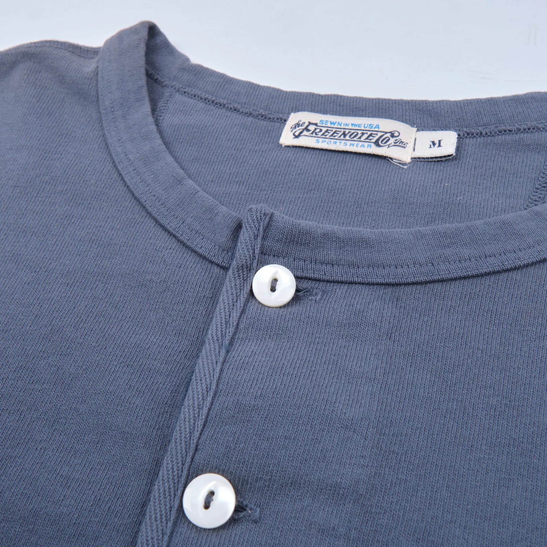13 Ounce L/S Henley - Faded Blue - DUNE + SALT