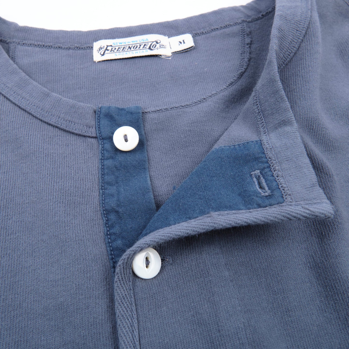 13 Ounce L/S Henley - Faded Blue - DUNE + SALT