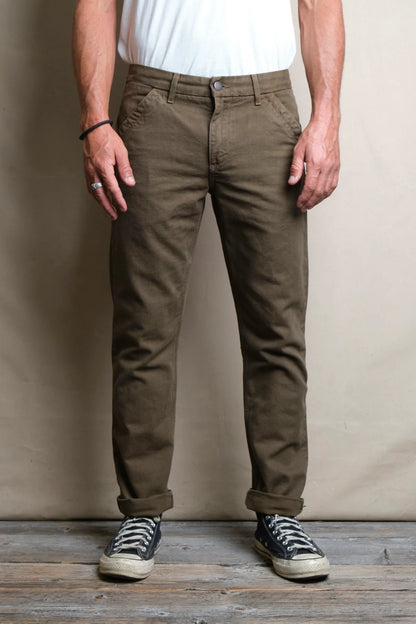 14 Ounce Slub Worker's Chino - Army Green - DUNE + SALT