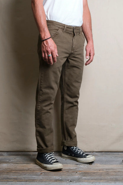 14 Ounce Slub Worker's Chino - Army Green - DUNE + SALT