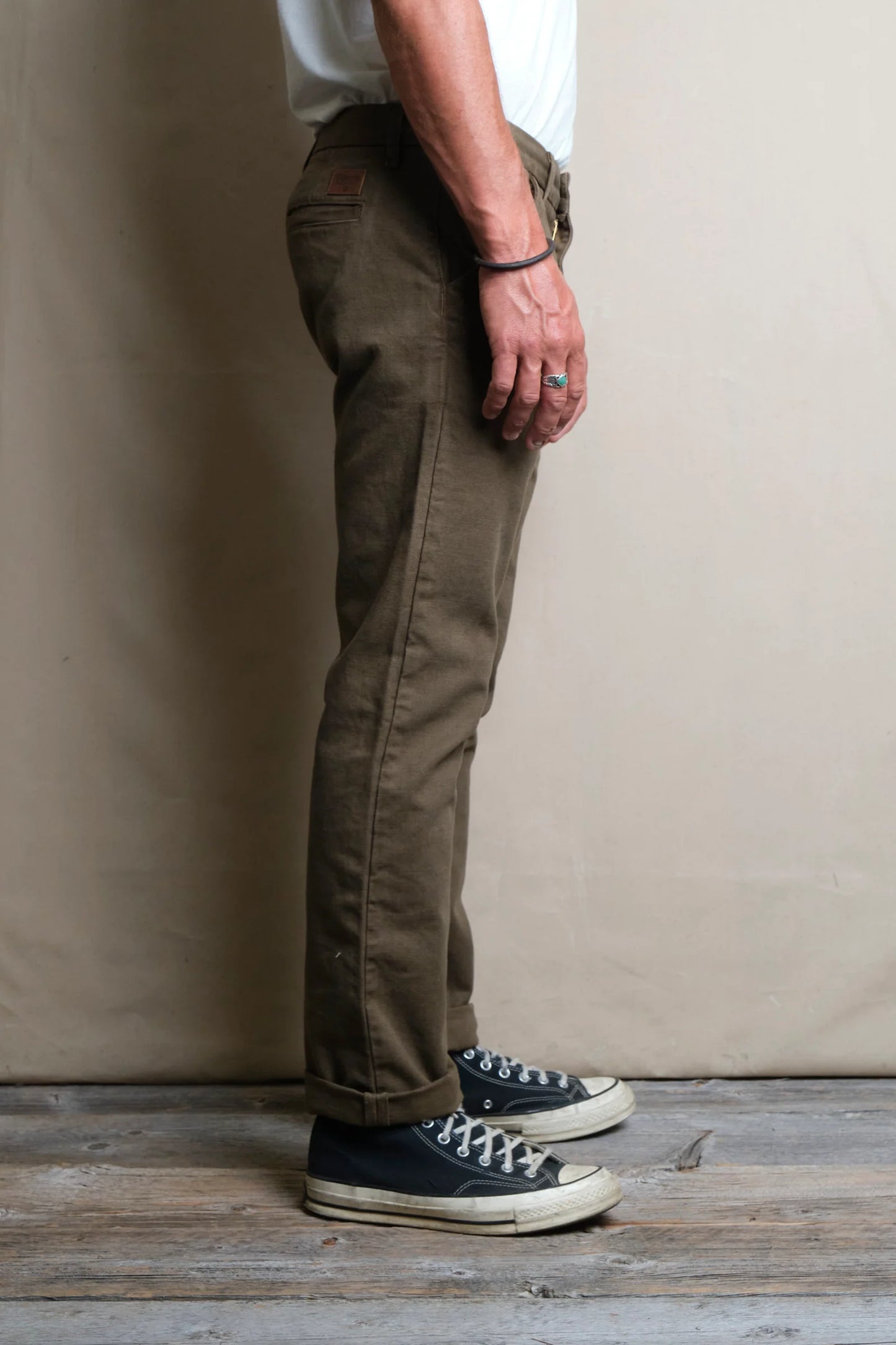 14 Ounce Slub Worker's Chino - Army Green - DUNE + SALT