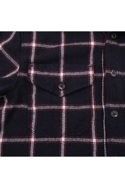 Kamas Wool Plaid Shirt - Navy - DUNE + SALT