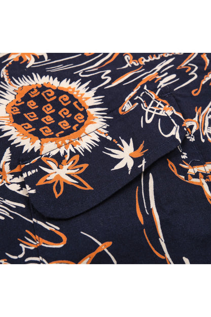 Dean Double Pocket SS Shirt - Aloha Navy - DUNE + SALT