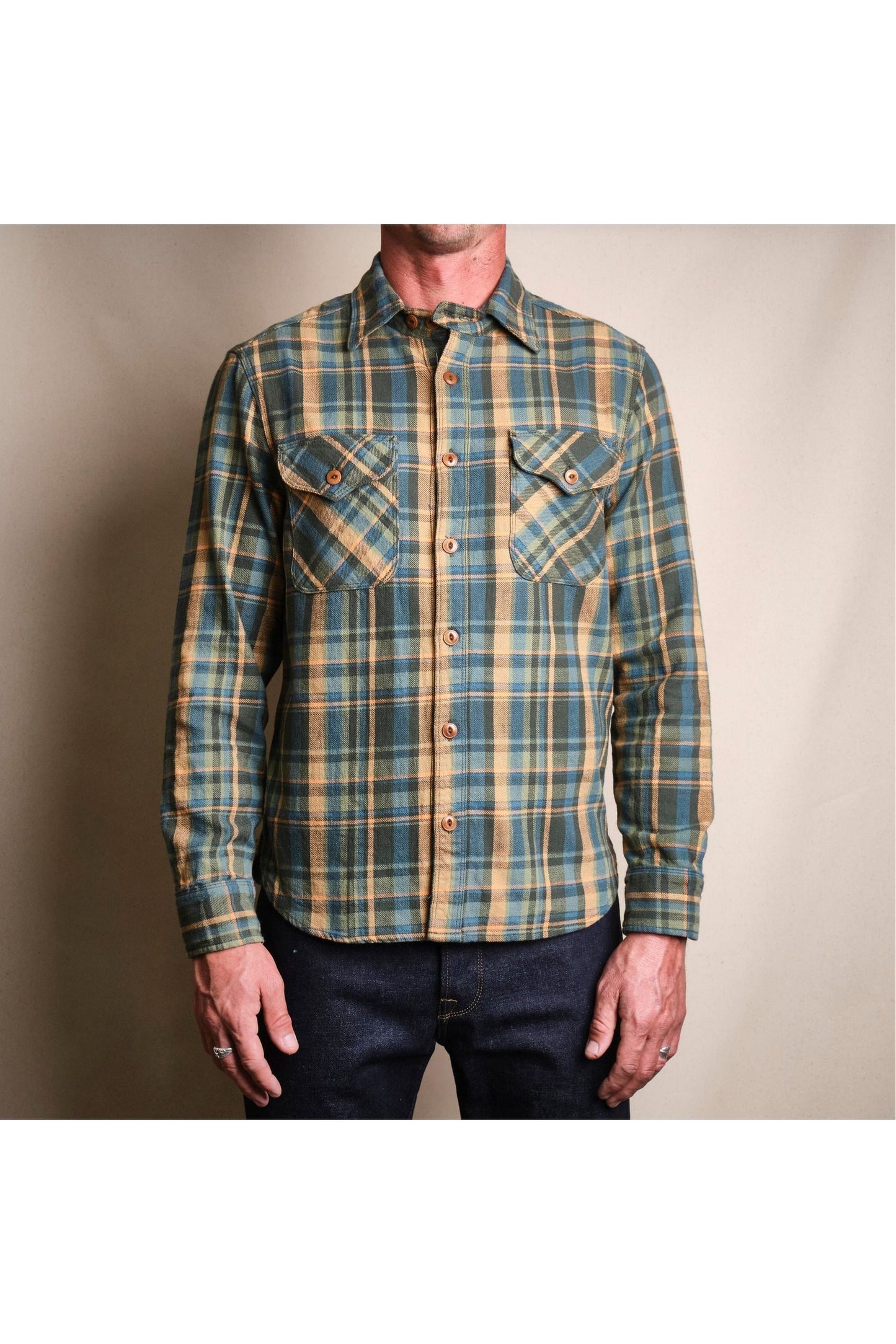 Wells Workwear Shirt - Evergreen Plaid - DUNE + SALT