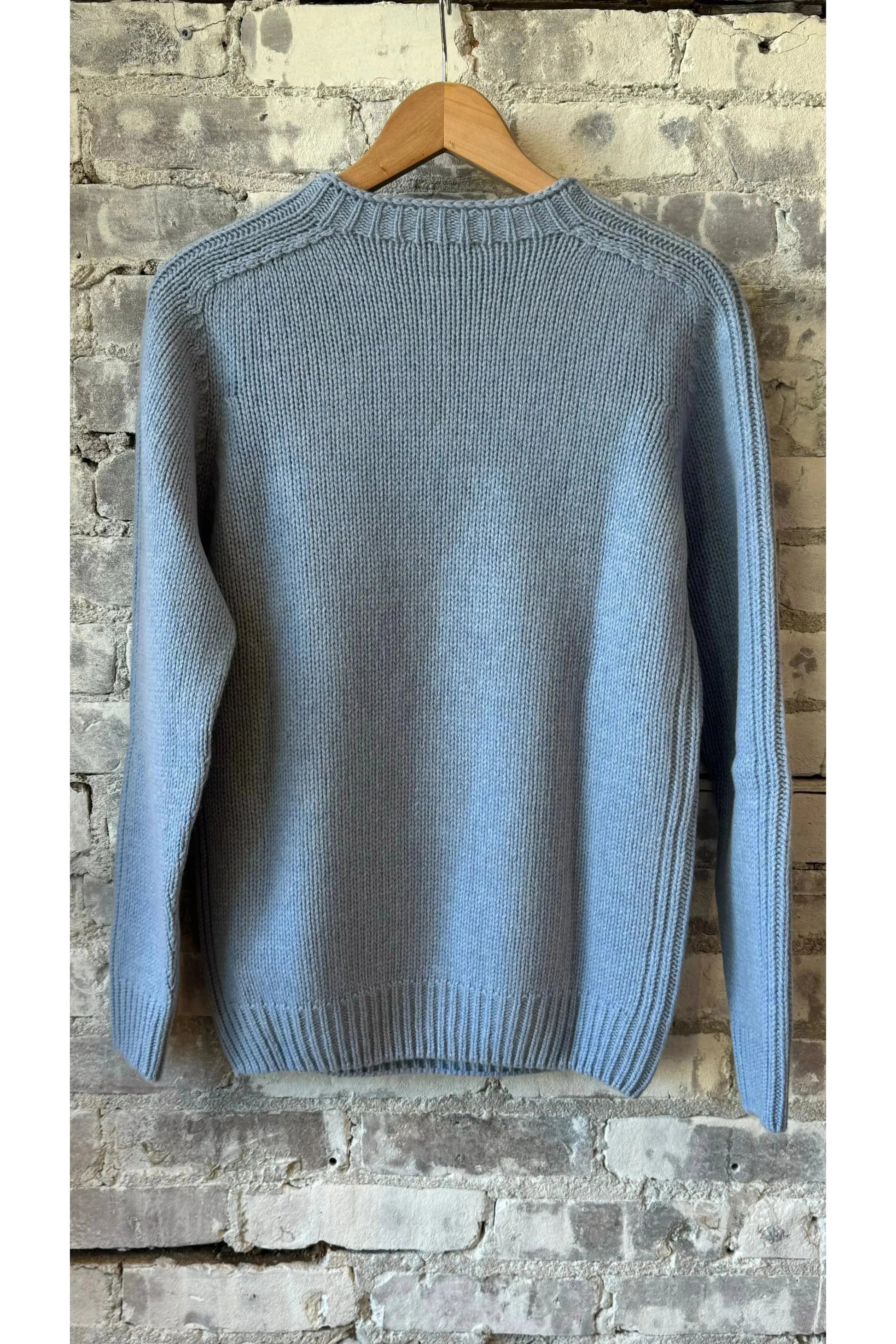 Merino Mock Neck Crew - Sky - DUNE + SALT