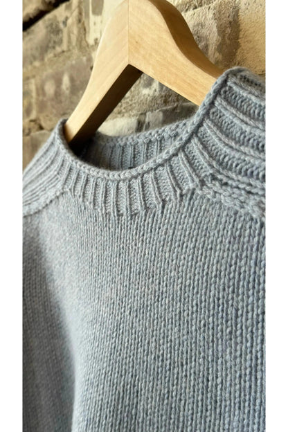 Merino Mock Neck Crew - Sky - DUNE + SALT