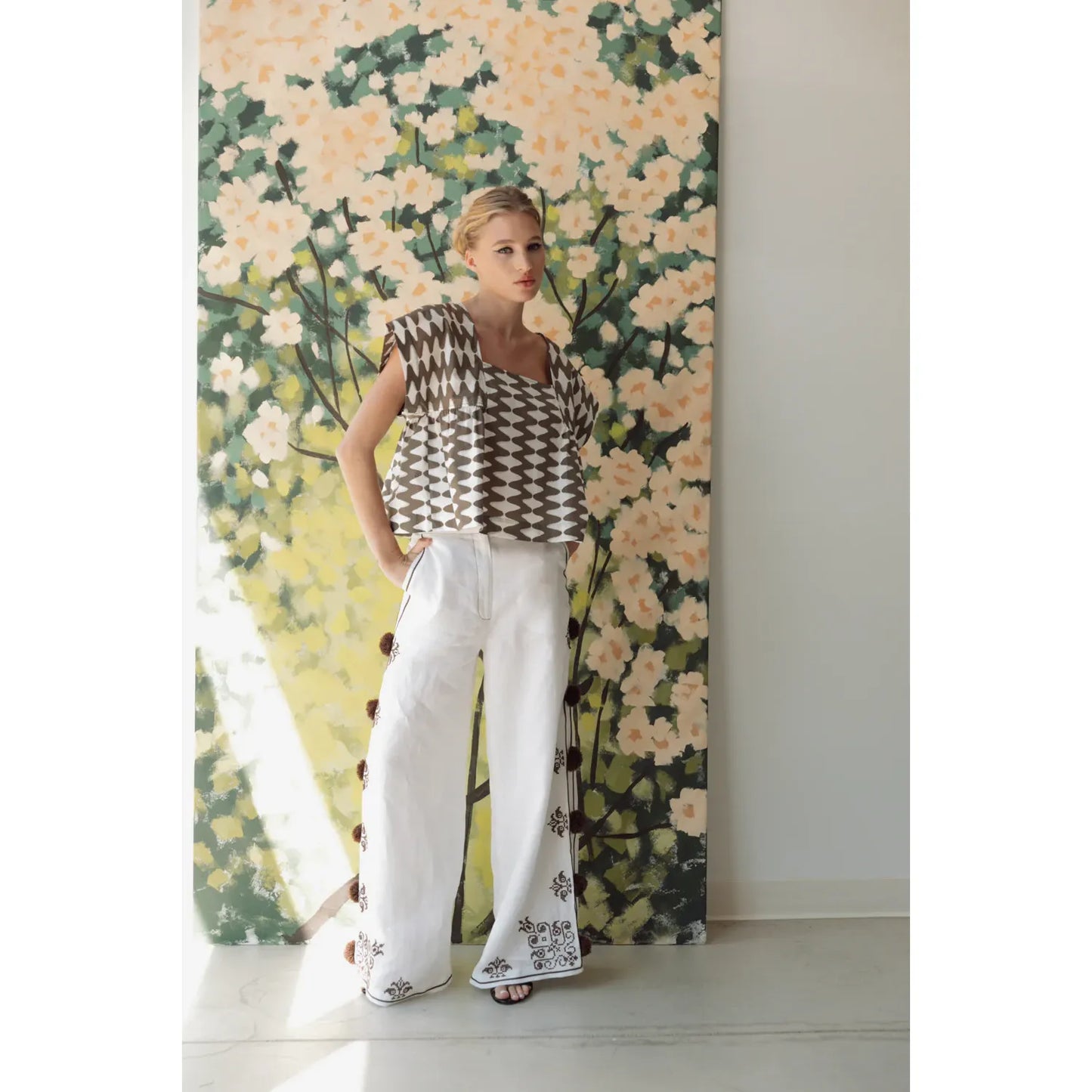 Square Neck Blouse - Tribal Zig Zag - DUNE + SALT