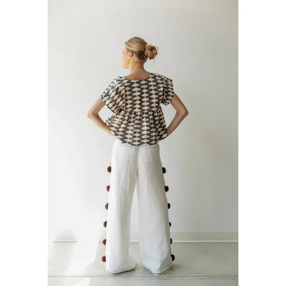 Square Neck Blouse - Tribal Zig Zag - DUNE + SALT