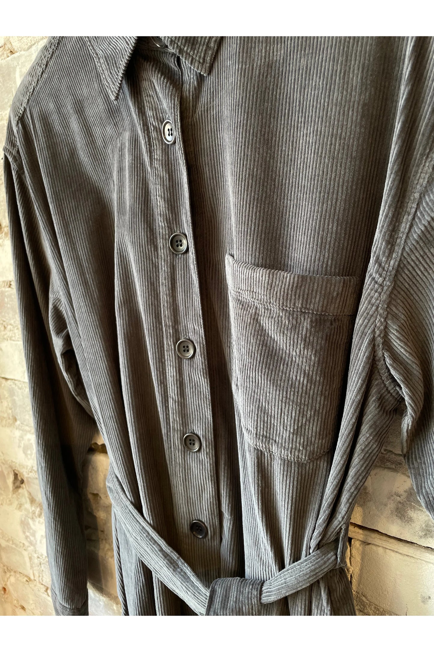 Corduroy Revol Dress - Charcoal - DUNE + SALT