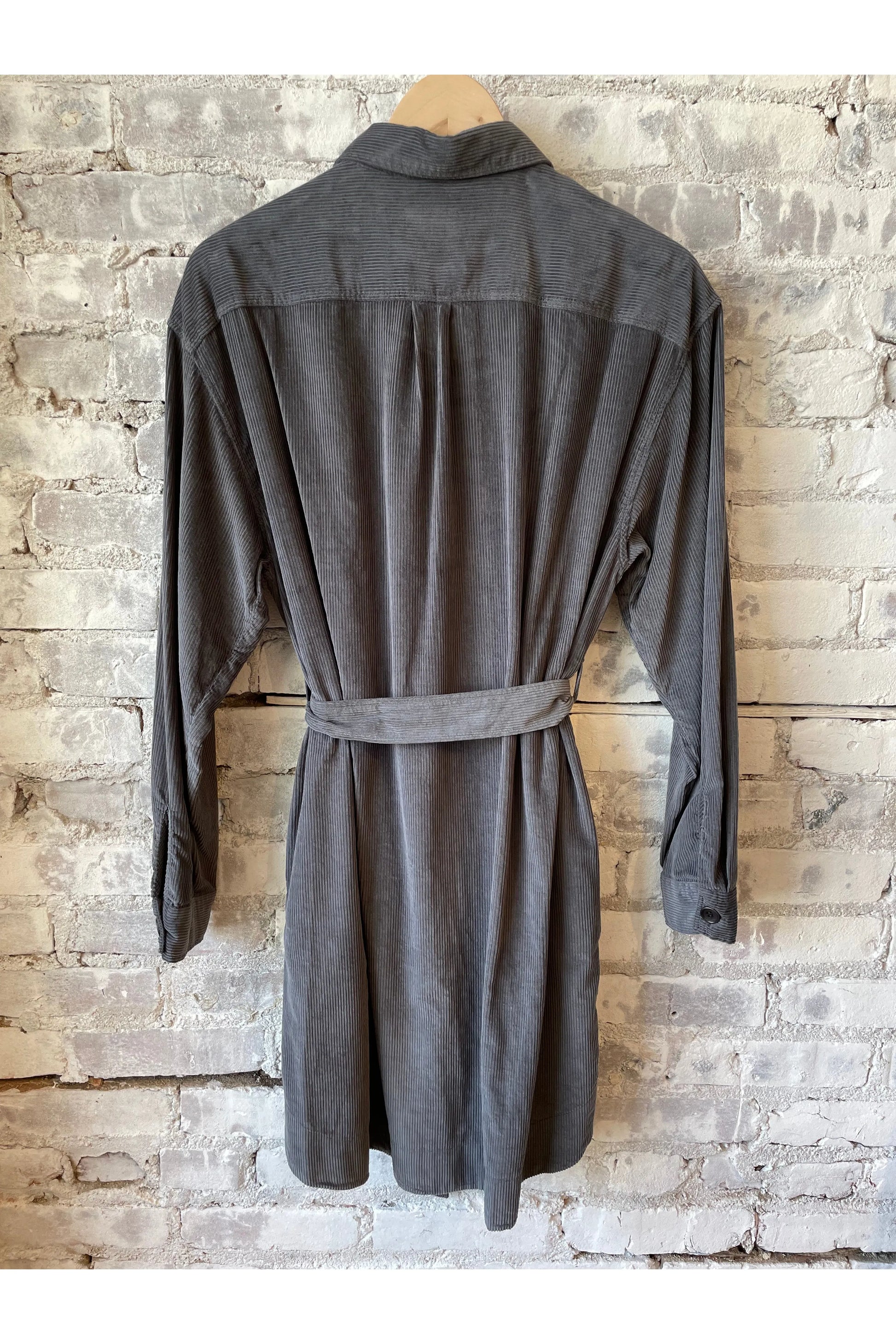 Corduroy Revol Dress - Charcoal - DUNE + SALT