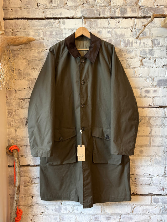East Harbour Surplus Baxter Waxed Cotton Trench Coat - Green Dark Slate Gray