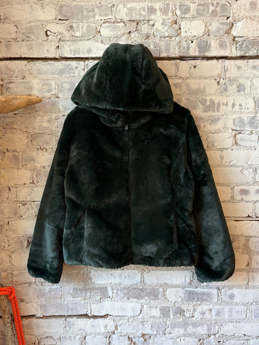Save The Duck Laila Reversible Hooded Jacket - Nori Green Black