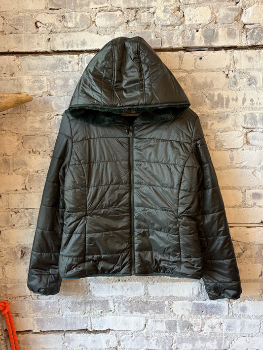 Save The Duck Laila Reversible Hooded Jacket - Nori Green Dim Gray