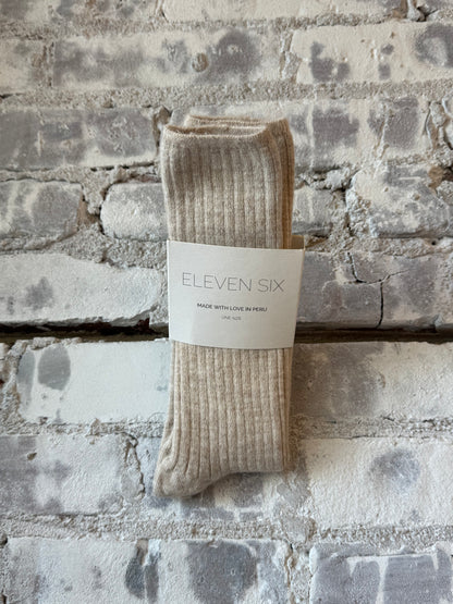 ELEVEN SIX Ali Ribbed Sock - Nude Dark Gray