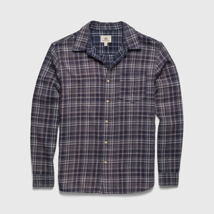 Surfside Supply Brian Washed Twill Plaid Shirt - Blue Combo Dark Slate Gray