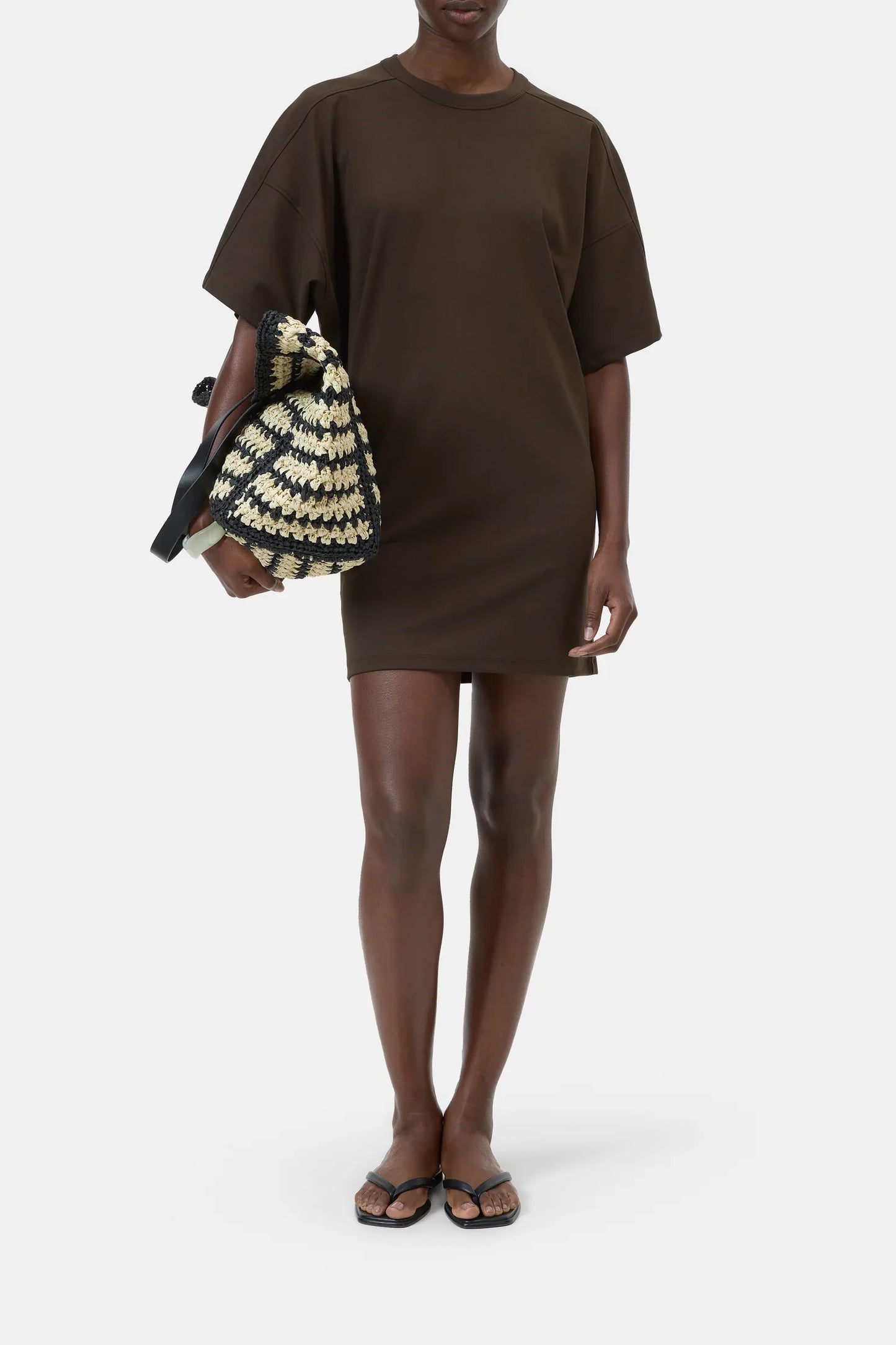 Closed Women's Deep Yoke Dress – Maple Brown White Smoke