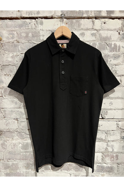 Pique Slot Polo - Black - DUNE + SALT