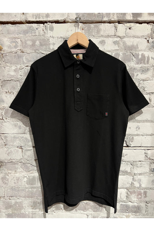 Pique Slot Polo - Black - DUNE + SALT