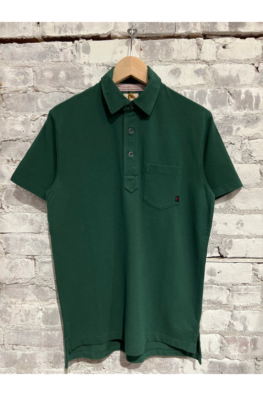 Pique Slot Polo - Forest Green - DUNE + SALT