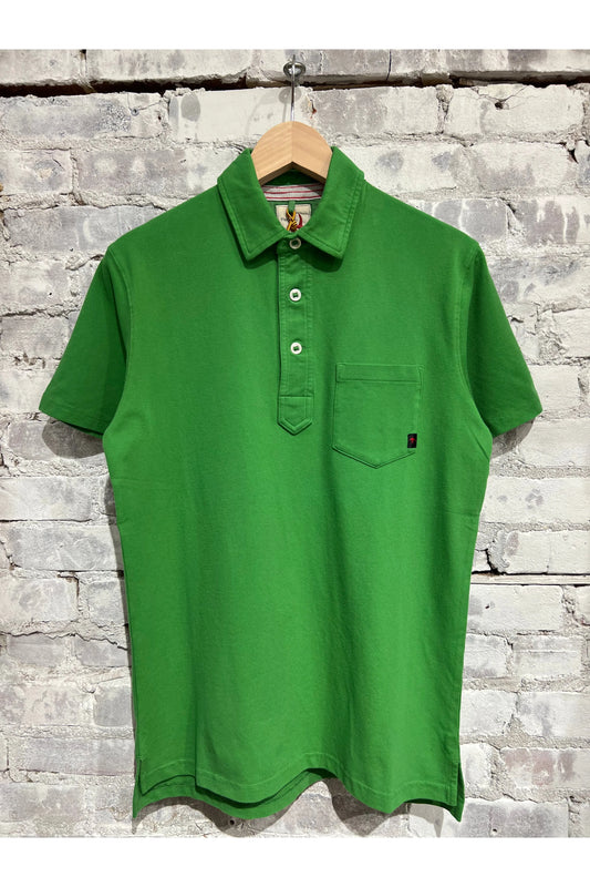 Pique Slot Polo - Lawn Green - DUNE + SALT
