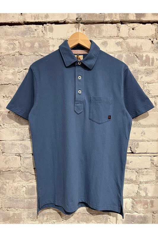Pique Slot Polo - Marine Blue - DUNE + SALT