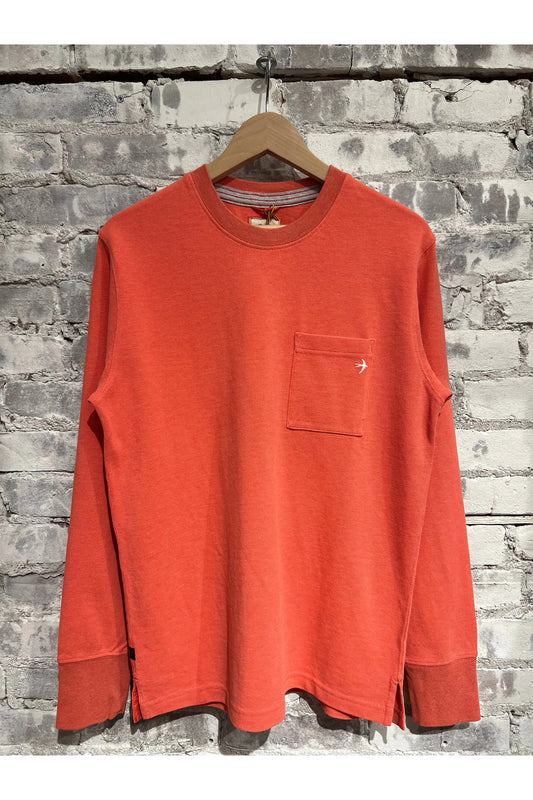 Pique L/S Pocket Crew - Sunset - DUNE + SALT