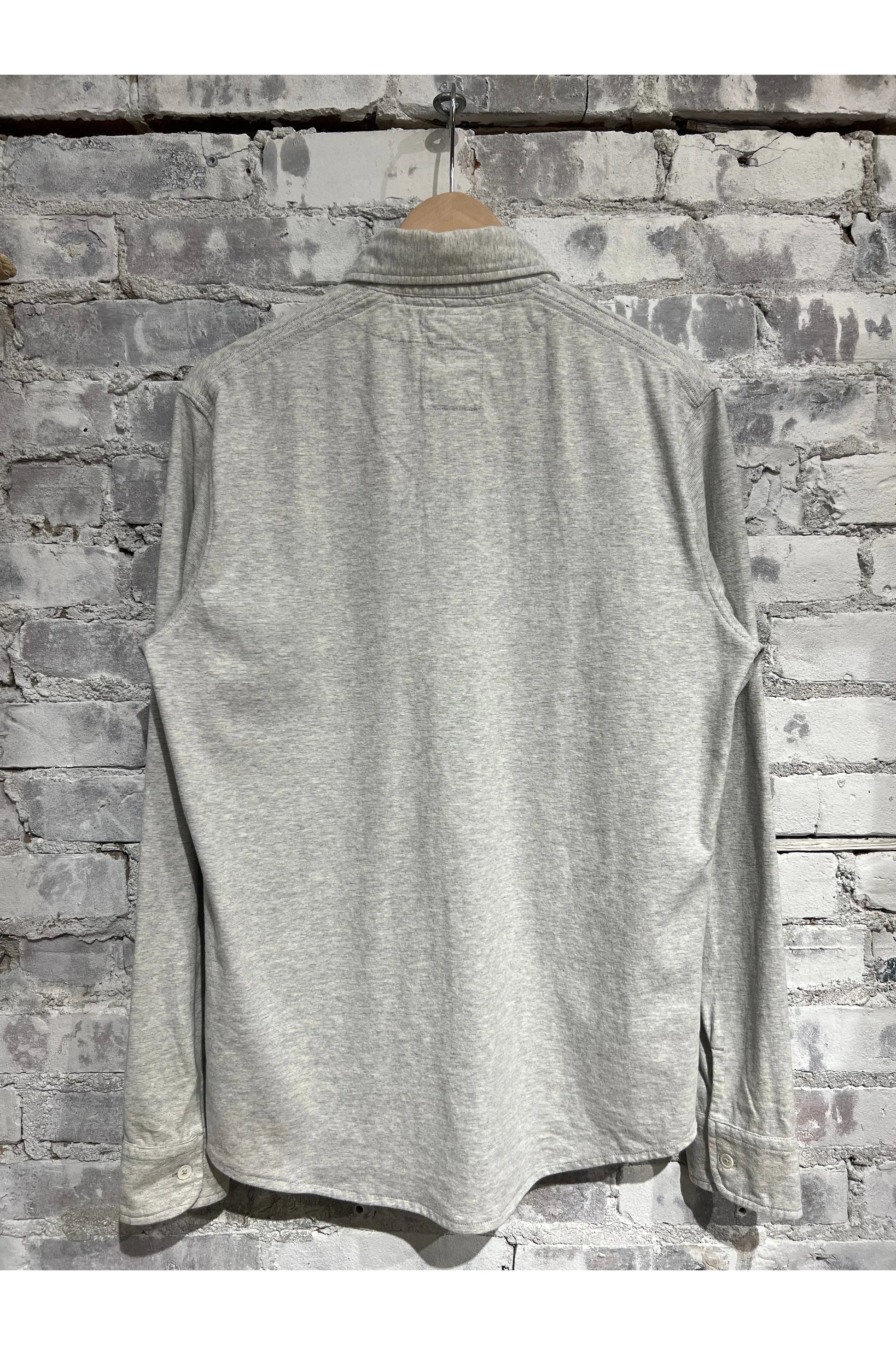 Fineline Knit Buttondown - Stone/Grey - DUNE + SALT