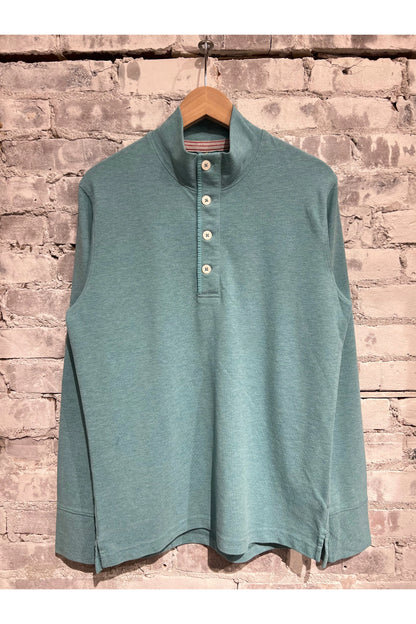 Pique Button Mock - Ocean Heather - DUNE + SALT
