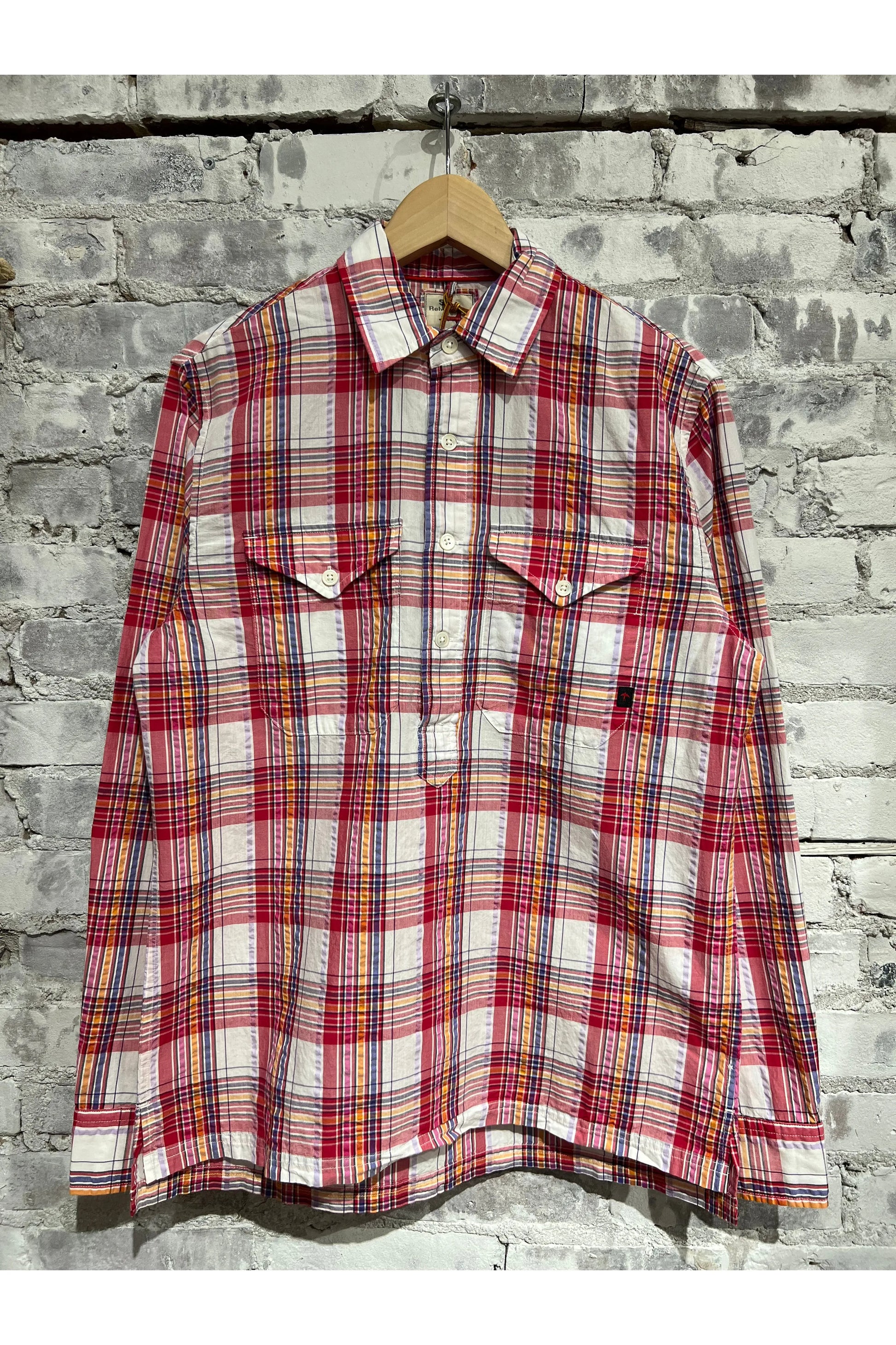 Seersucker Popover - Red Multi Plaid - DUNE + SALT