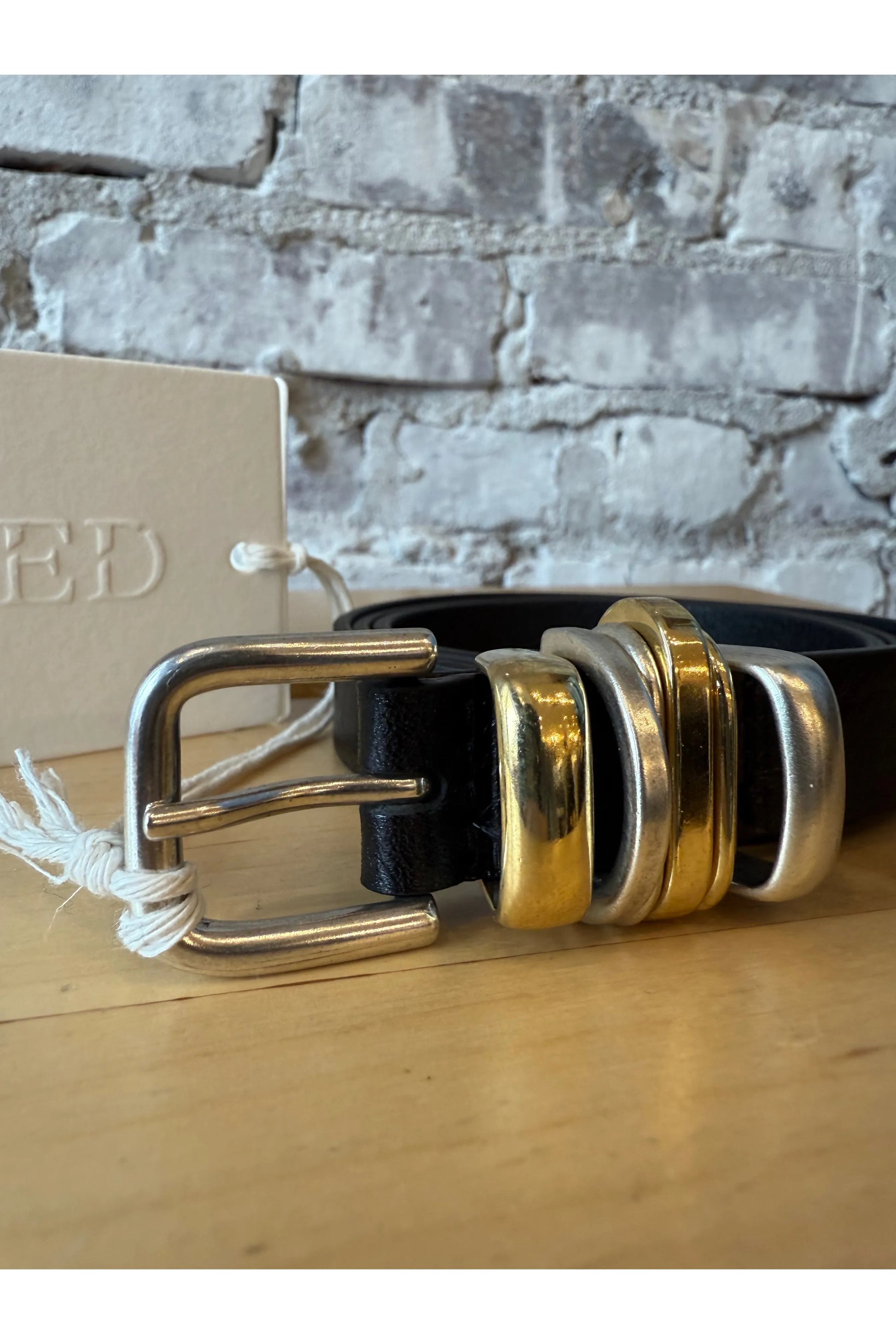 Metal Buckle Leather Belt - Black - DUNE + SALT