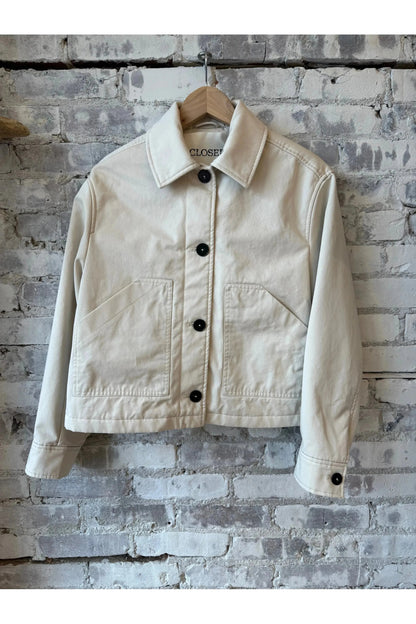 Cotton A-Line Jacket - Stone Beige - DUNE + SALT