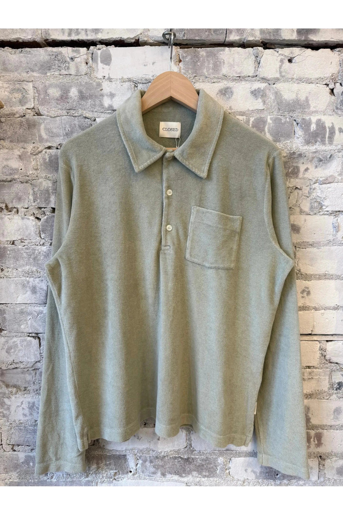 Terry Toweling Polo Shirt - Cloud Grey - DUNE + SALT