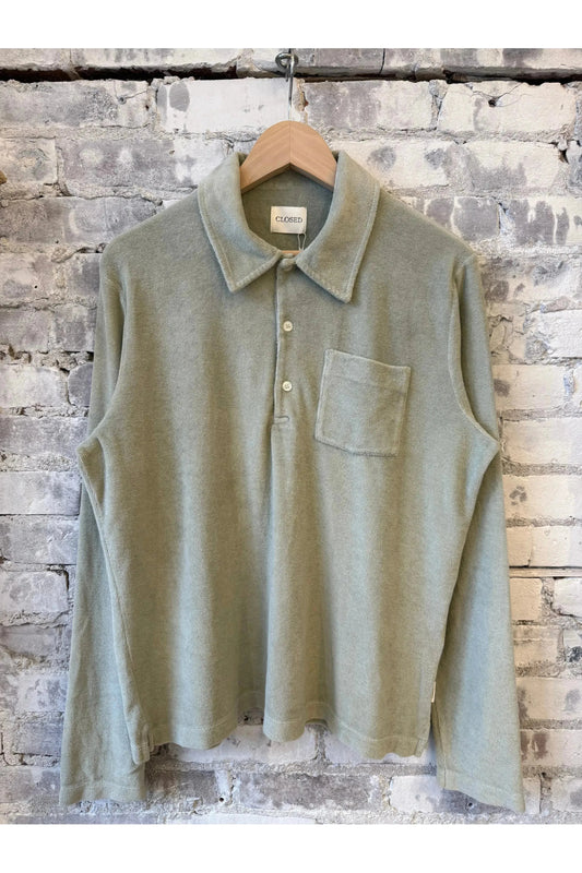 Terry Toweling Polo Shirt - Cloud Grey - DUNE + SALT