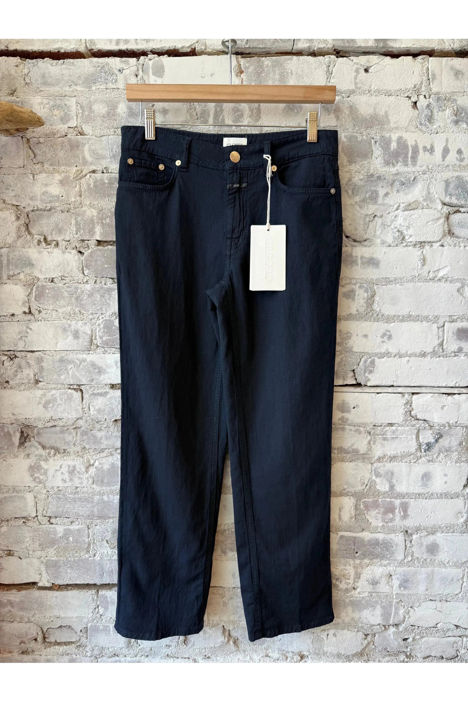 Milo Cotton Linen Straight Pants - Dark Night - DUNE + SALT