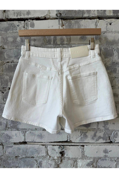 Jocy-X Denim Shorts - White - DUNE + SALT