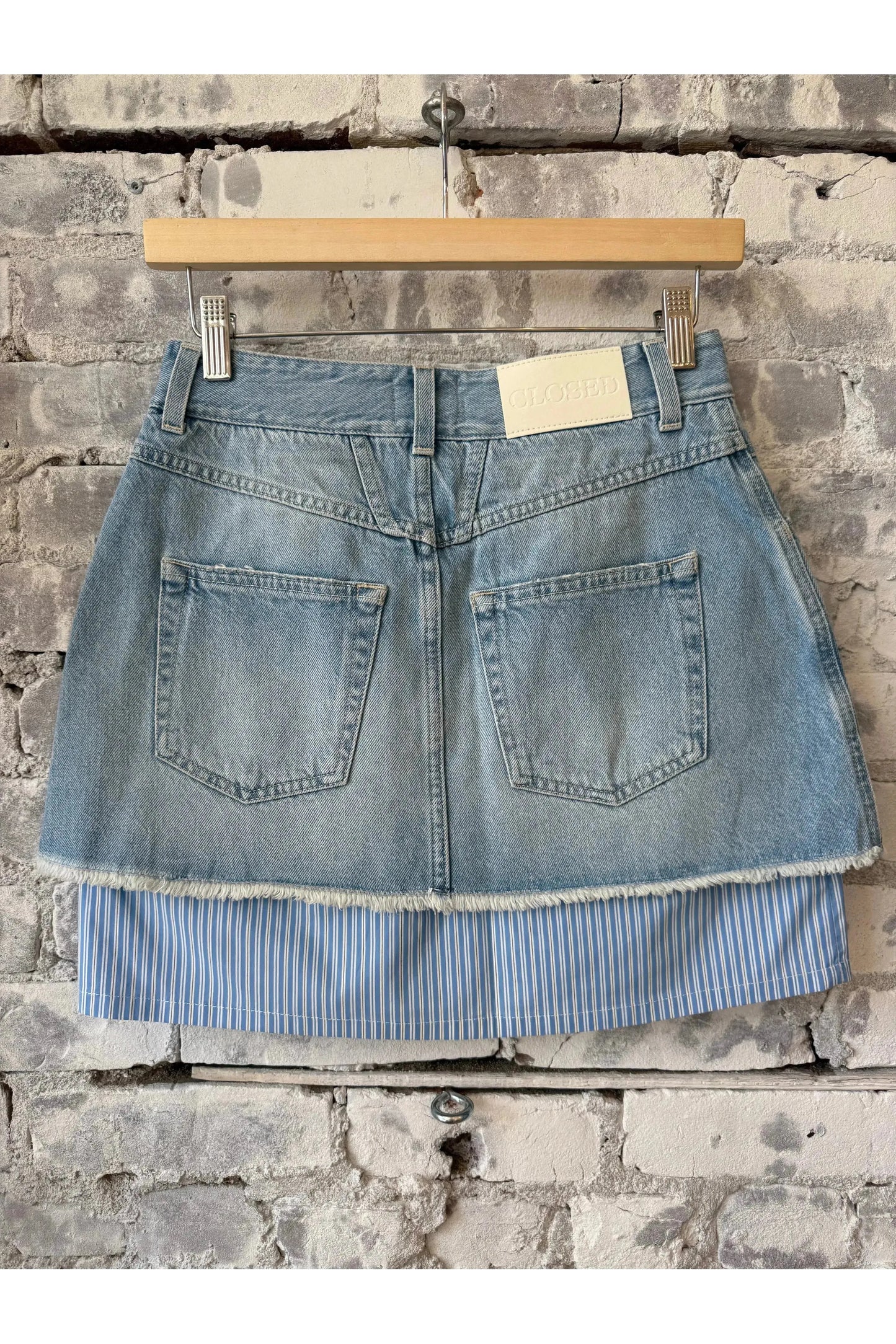 Short Denim Poplin Mini Skirt - Light Blue - DUNE + SALT