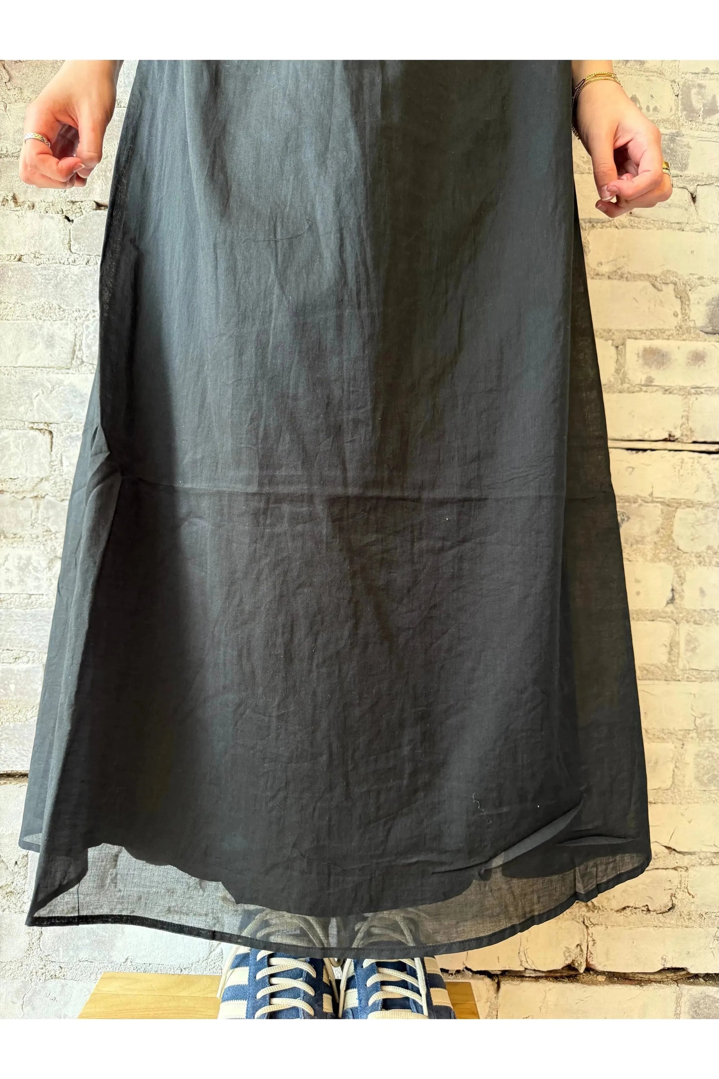 Gathered Asymmetrical Dress - Black - DUNE + SALT