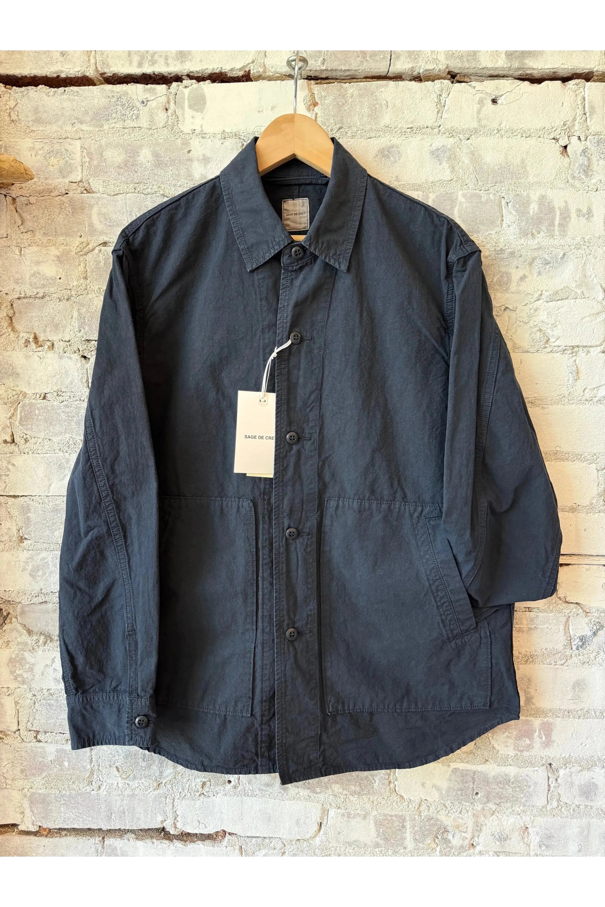 High Density CO/HEMP Shirt Jacket - Navy - DUNE + SALT