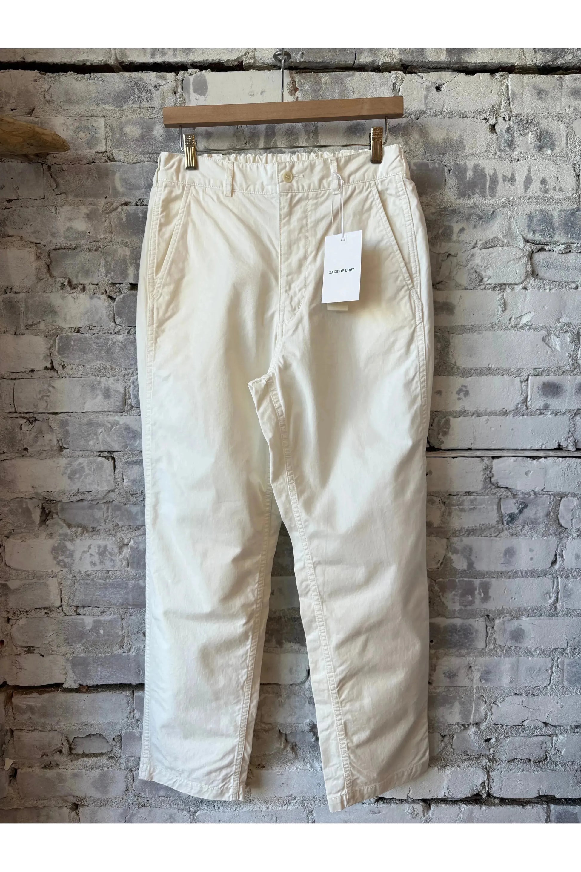 Cotton Chino Cloth Peg Top Pants - Off White - DUNE + SALT