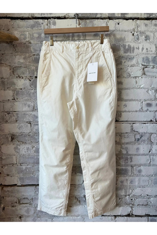 Cotton Chino Cloth Peg Top Pants - Off White - DUNE + SALT