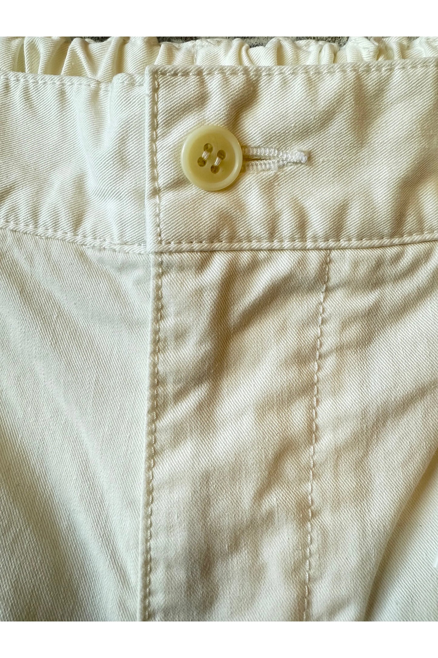 Cotton Chino Cloth Peg Top Pants - Off White - DUNE + SALT