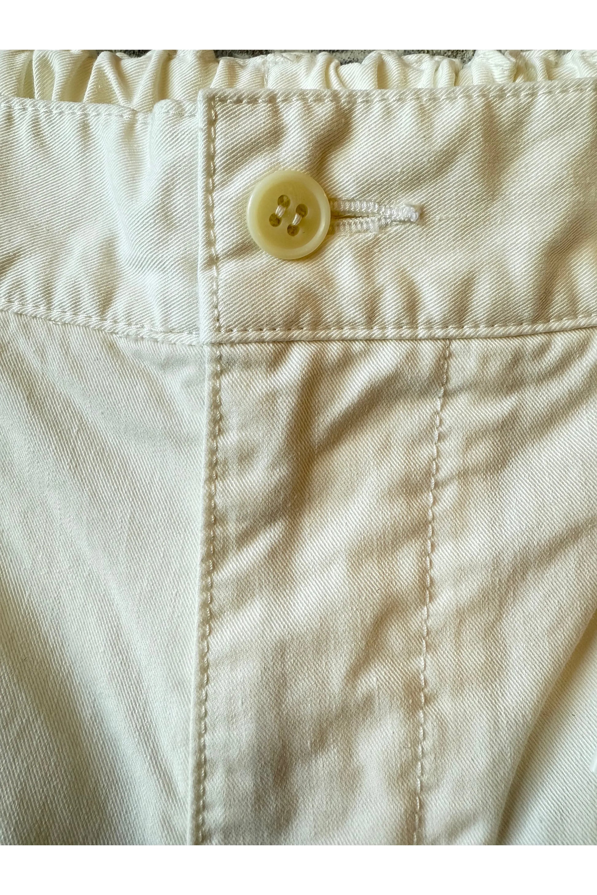 Cotton Chino Cloth Peg Top Pants - Off White - DUNE + SALT