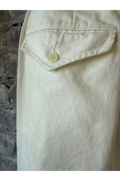 Cotton Chino Cloth Peg Top Pants - Off White - DUNE + SALT