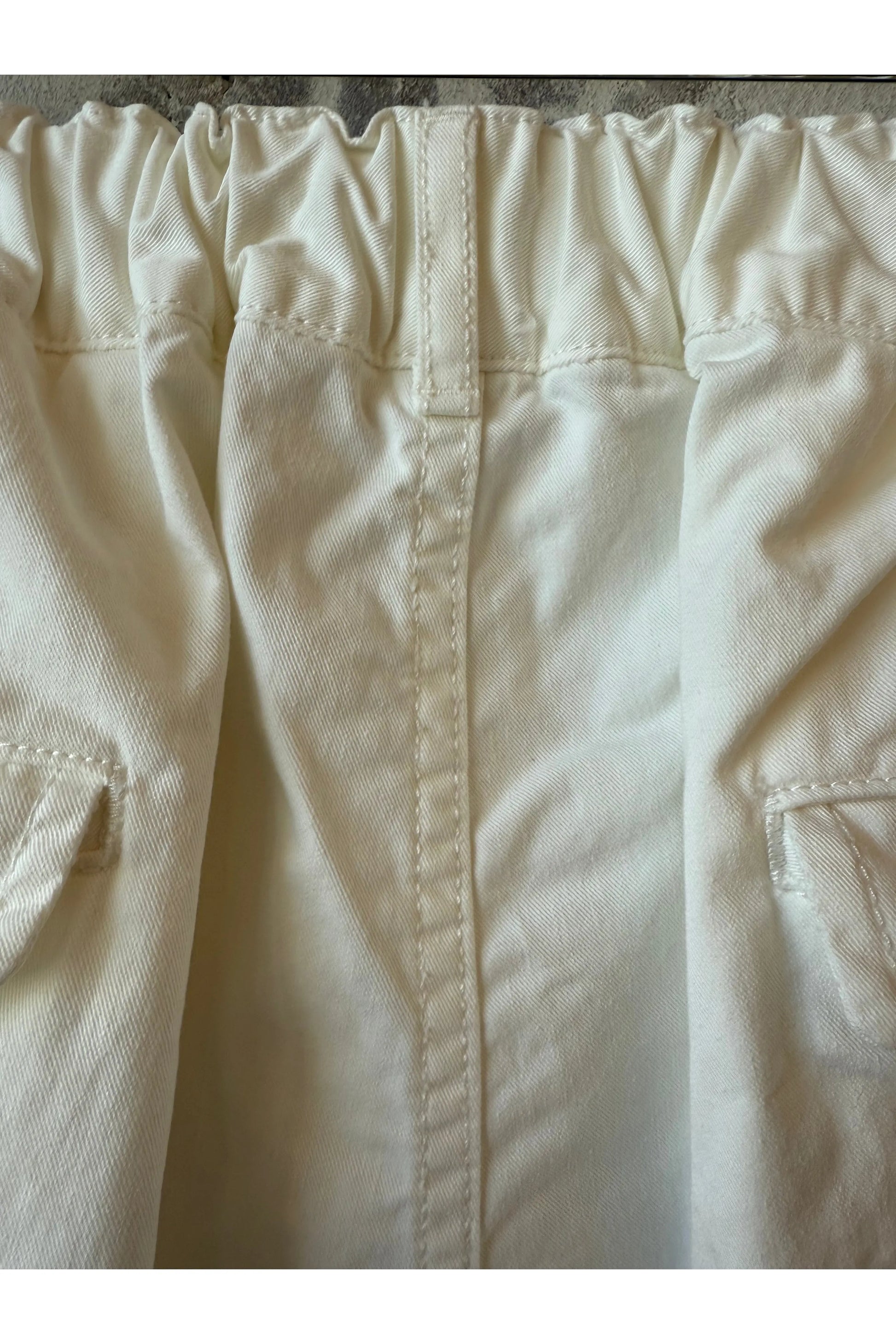 Cotton Chino Cloth Peg Top Pants - Off White - DUNE + SALT