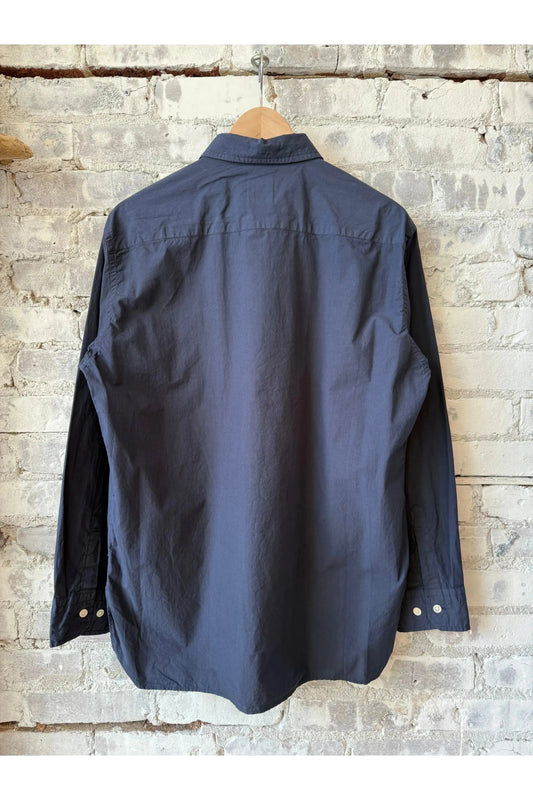 Broadcloth Regular Collar Shirt - Navy - DUNE + SALT