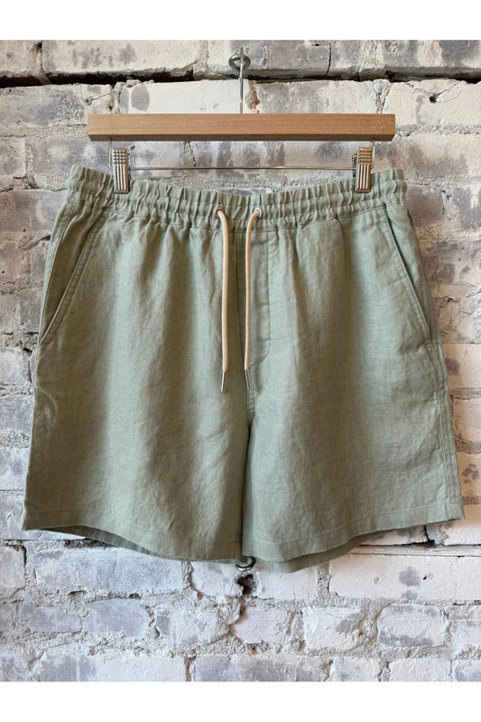 Gregor Casual Drawstring Linen Shorts - Sage Green - DUNE + SALT