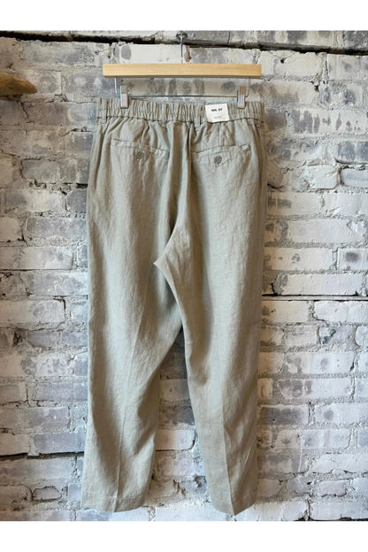 Billie Drawstring Linen Pant - Fog - DUNE + SALT