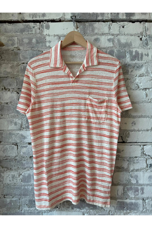 Knitted Polo - Poppy/Ecru - DUNE + SALT