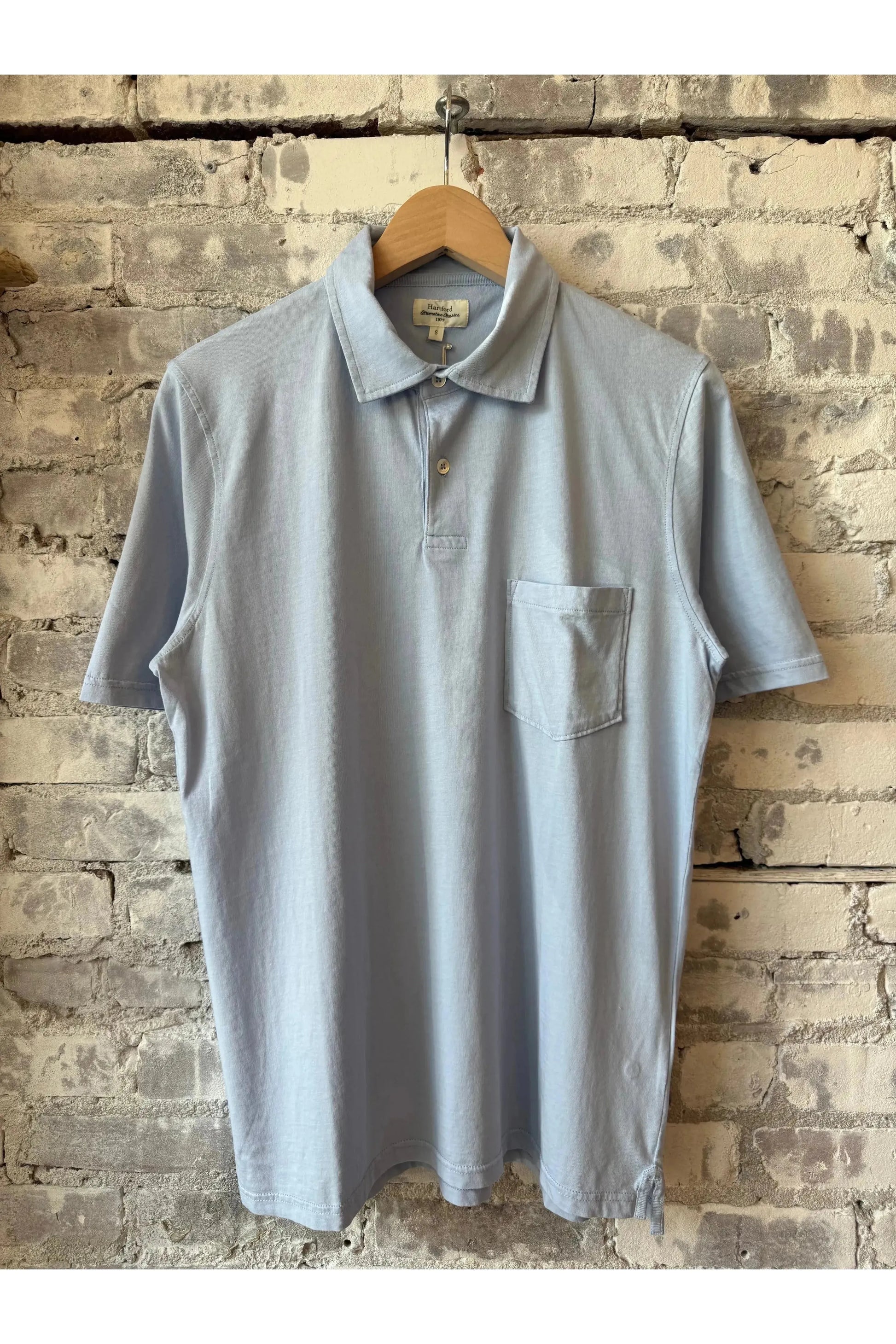 SS Cotton Jersey Polo - Sky Blue - DUNE + SALT